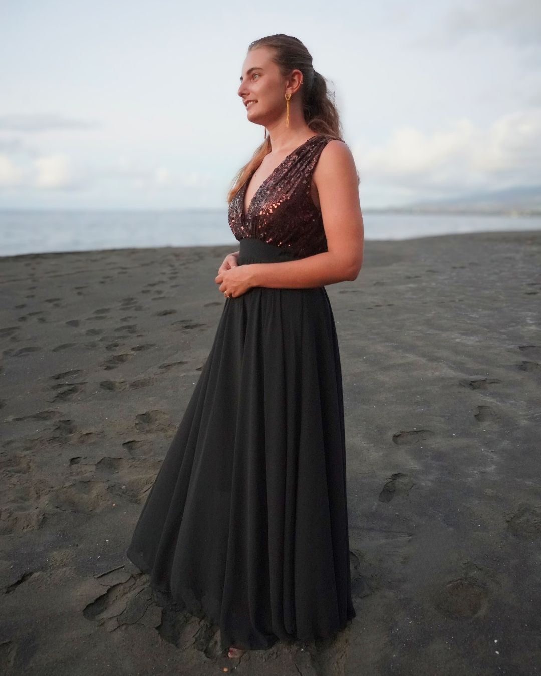 Calista - Robe longue bicolore