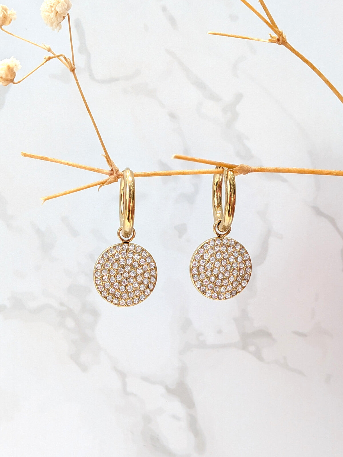 Solène - Boucles d'oreilles cercle strass