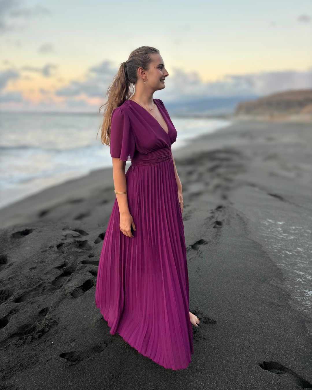 Aloé - Robe longue plissée