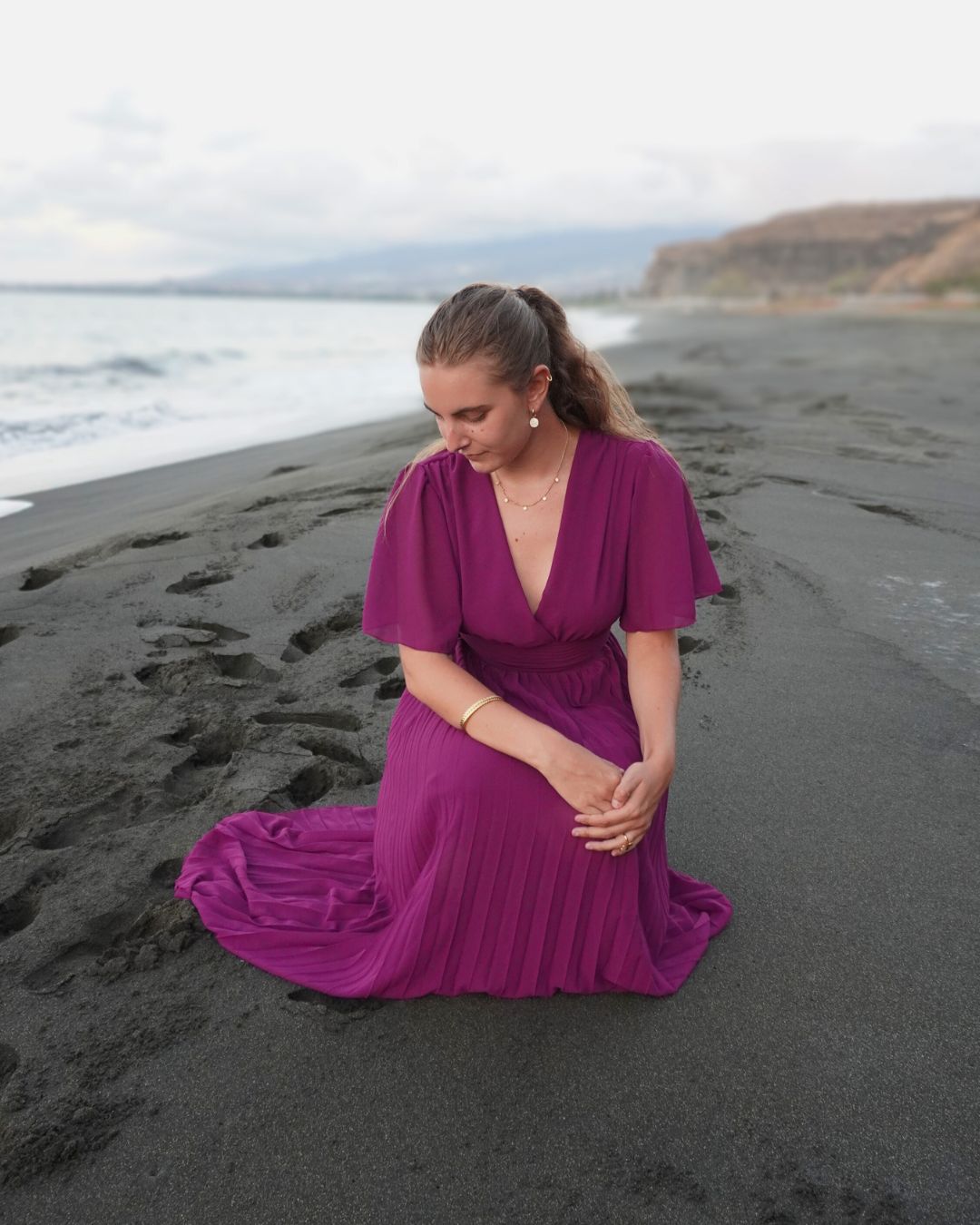 Aloé - Robe longue plissée