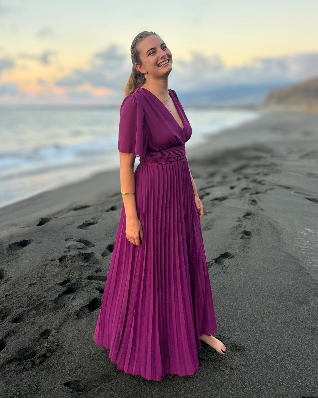 Aloé - Robe longue plissée