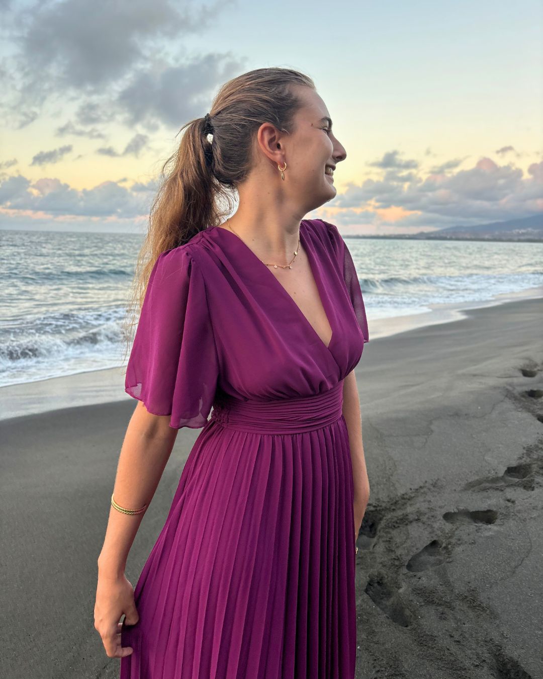 Aloé - Robe longue plissée