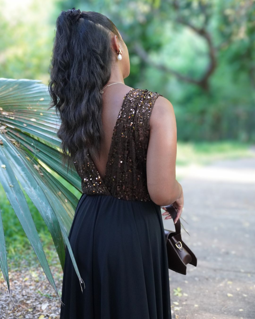 Calista Marron - Robe bicolore