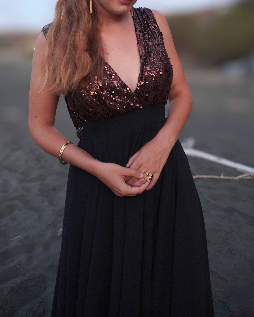 Calista - Robe longue bicolore