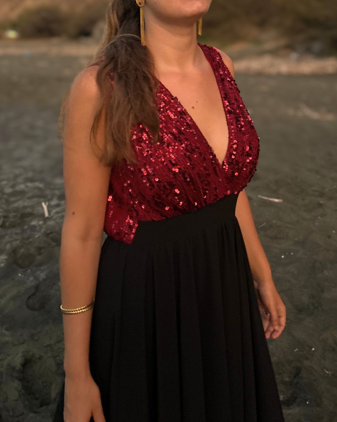 Calista - Robe longue bicolore