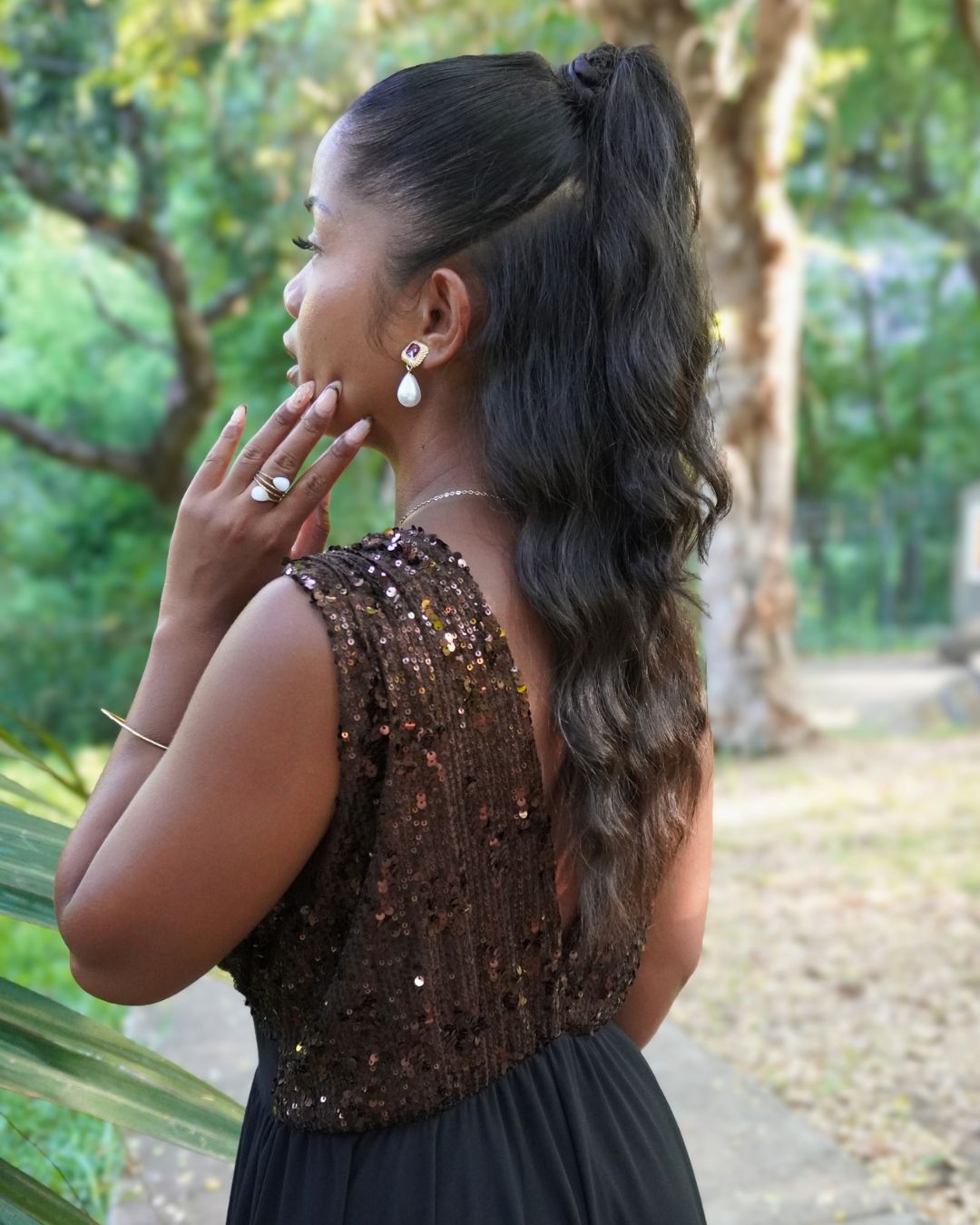 Calista Marron - Robe bicolore