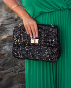 Yuna Noir- Sac bandoulière sequins