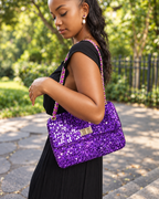 Yuna Violet - Sac bandoulière sequins