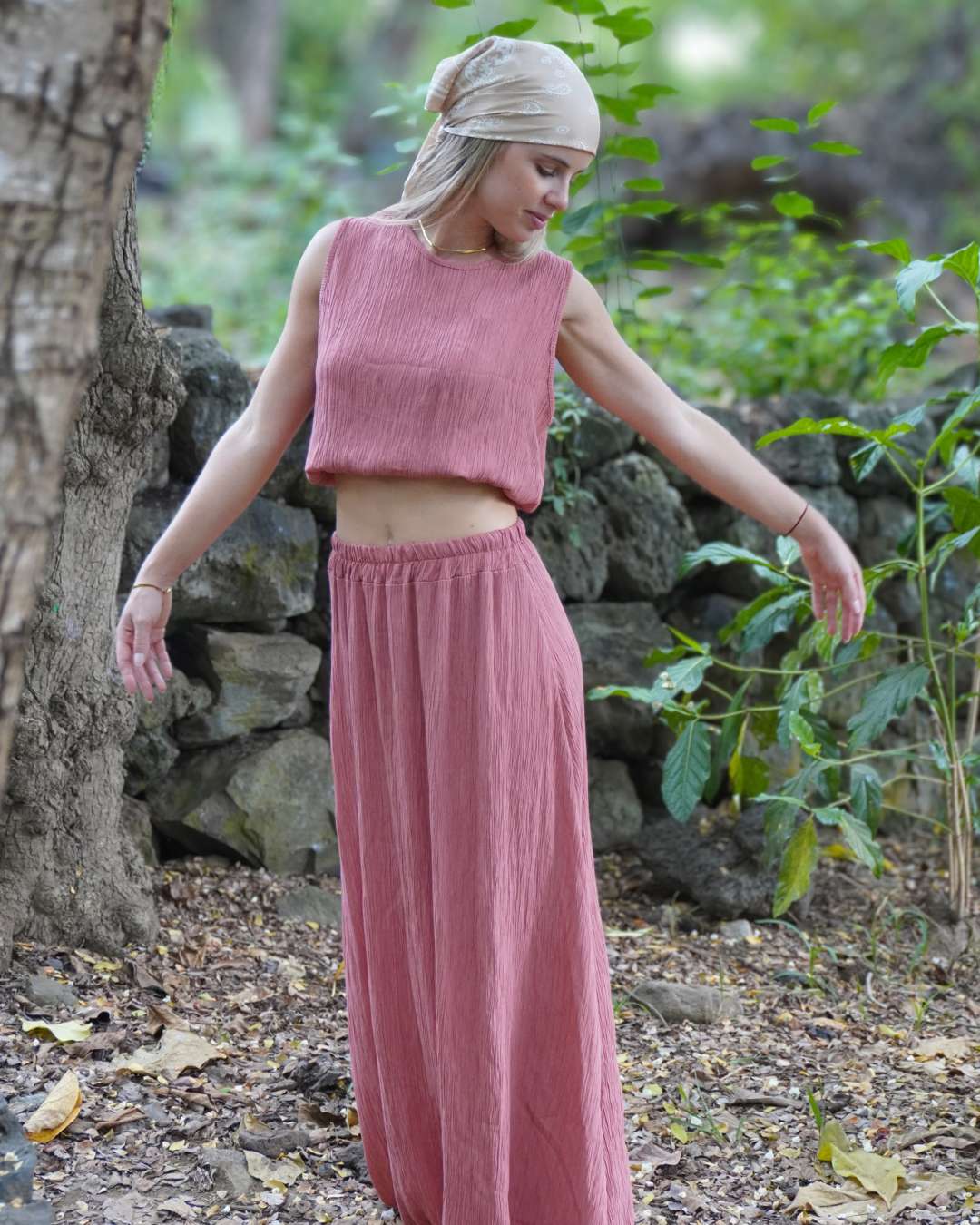 Loane Terracotta - Ensemble jupe/top