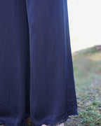 Irina - Pantalon large fluide bleu marine