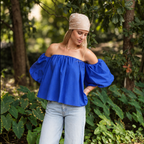 Alba Bleu - Top col bardot