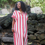 June - Robe chemise longue à rayures