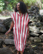 June - Robe chemise longue à rayures