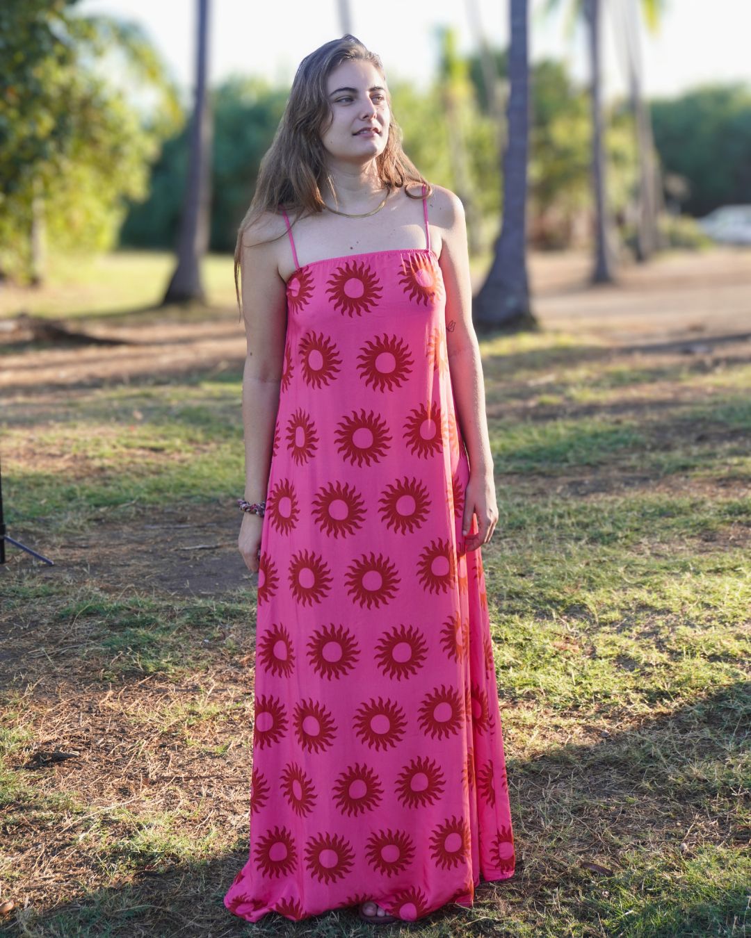 Théodora - Robe longue imprimé soleil