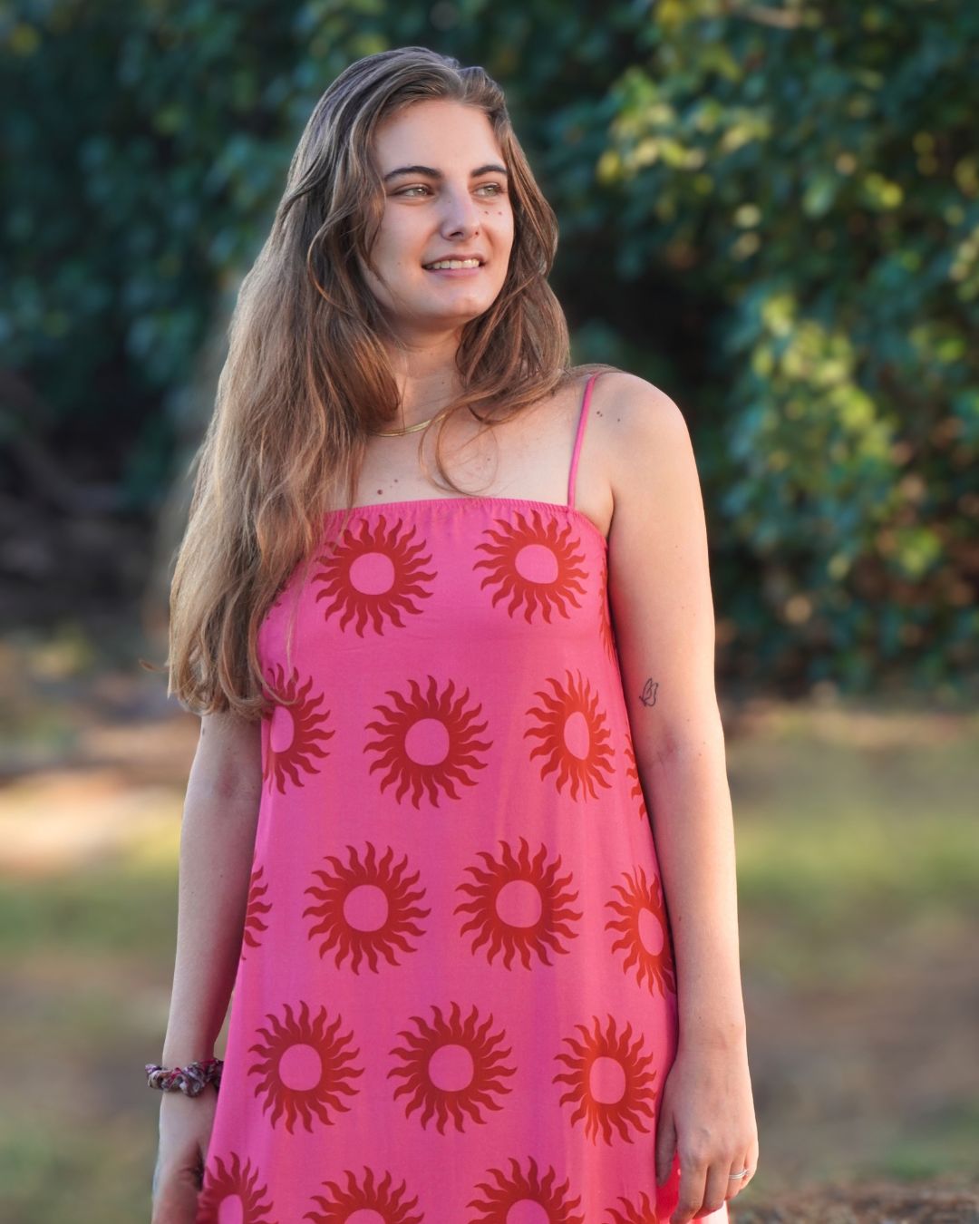 Théodora - Robe longue imprimé soleil