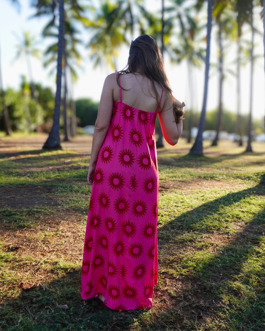 Théodora - Robe longue imprimé soleil