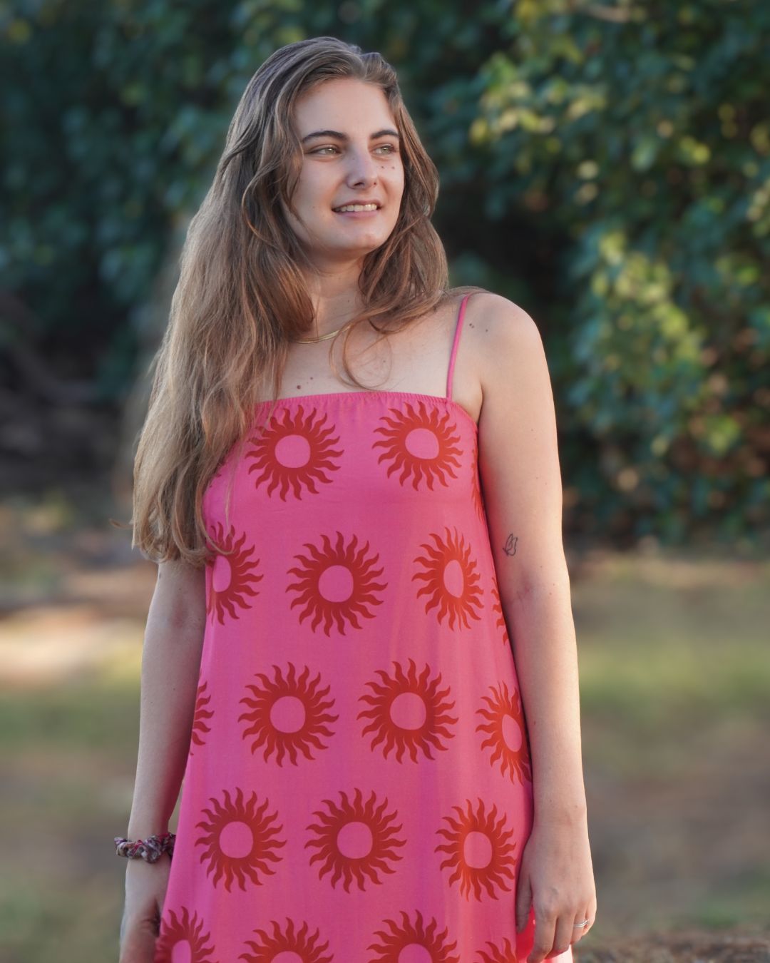 Théodora - Robe longue imprimé soleil