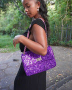 Yuna Violet - Sac bandoulière sequins