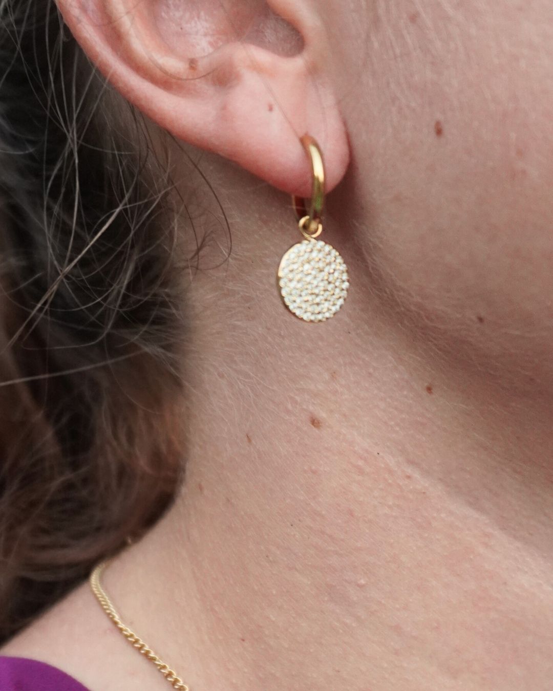 Solène - Boucles d'oreilles cercle strass
