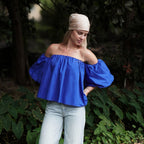 Alba Bleu - Top col bardot