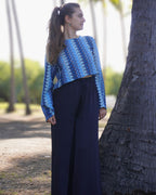 Irina - Pantalon large fluide bleu marine
