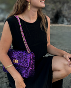Yuna Violet - Sac bandoulière sequins