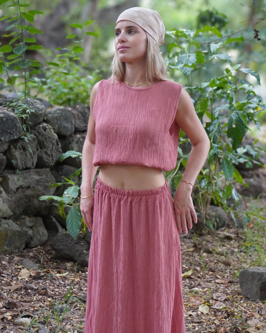 Loane Terracotta - Ensemble jupe/top