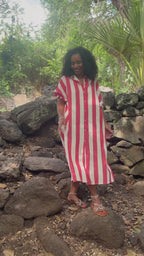 June - Robe chemise longue à rayures