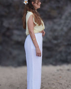 Rachel Blanc - Pantalon gaze de coton