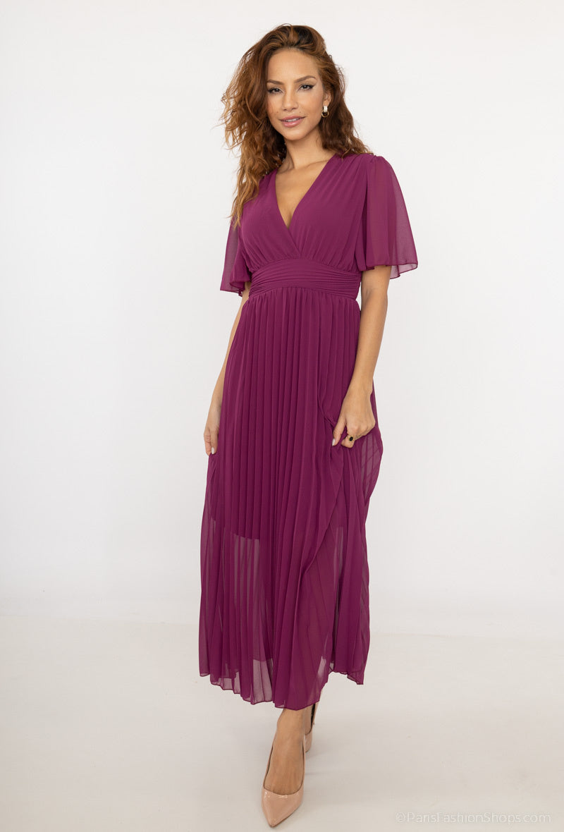 Aloé - Robe longue plissée