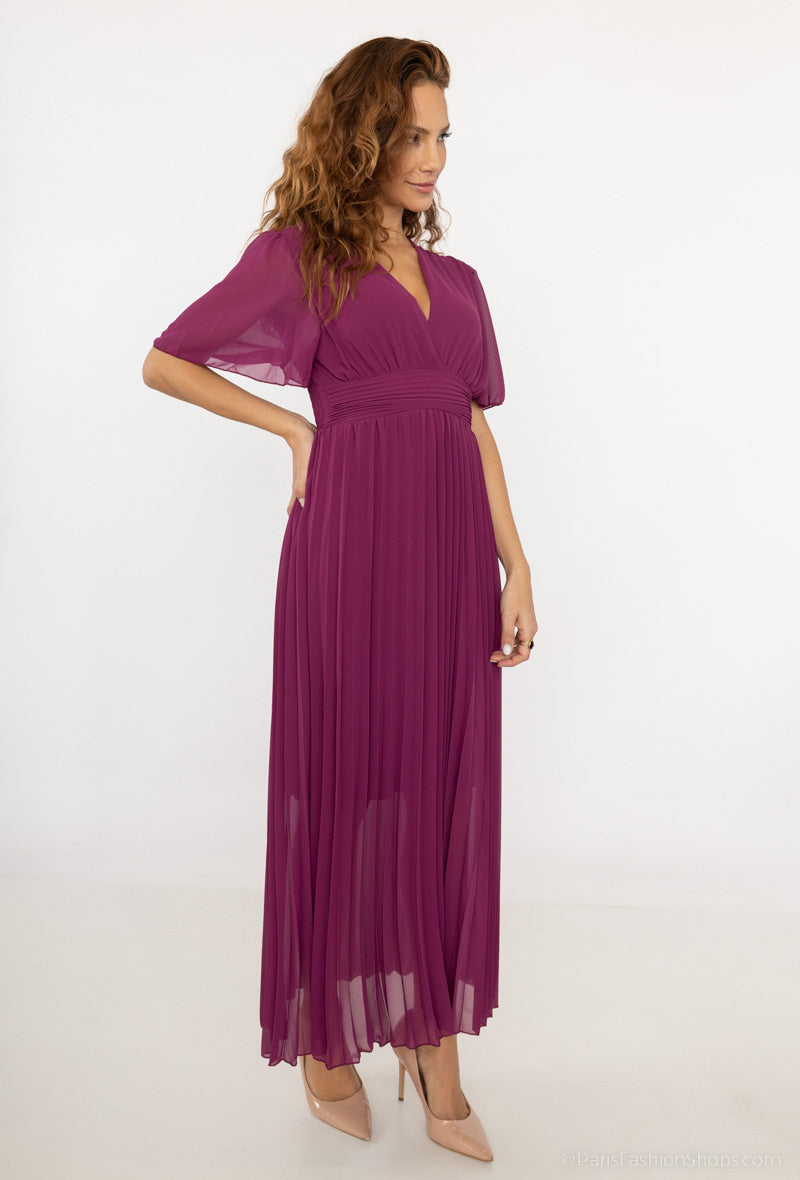 Aloé - Robe longue plissée