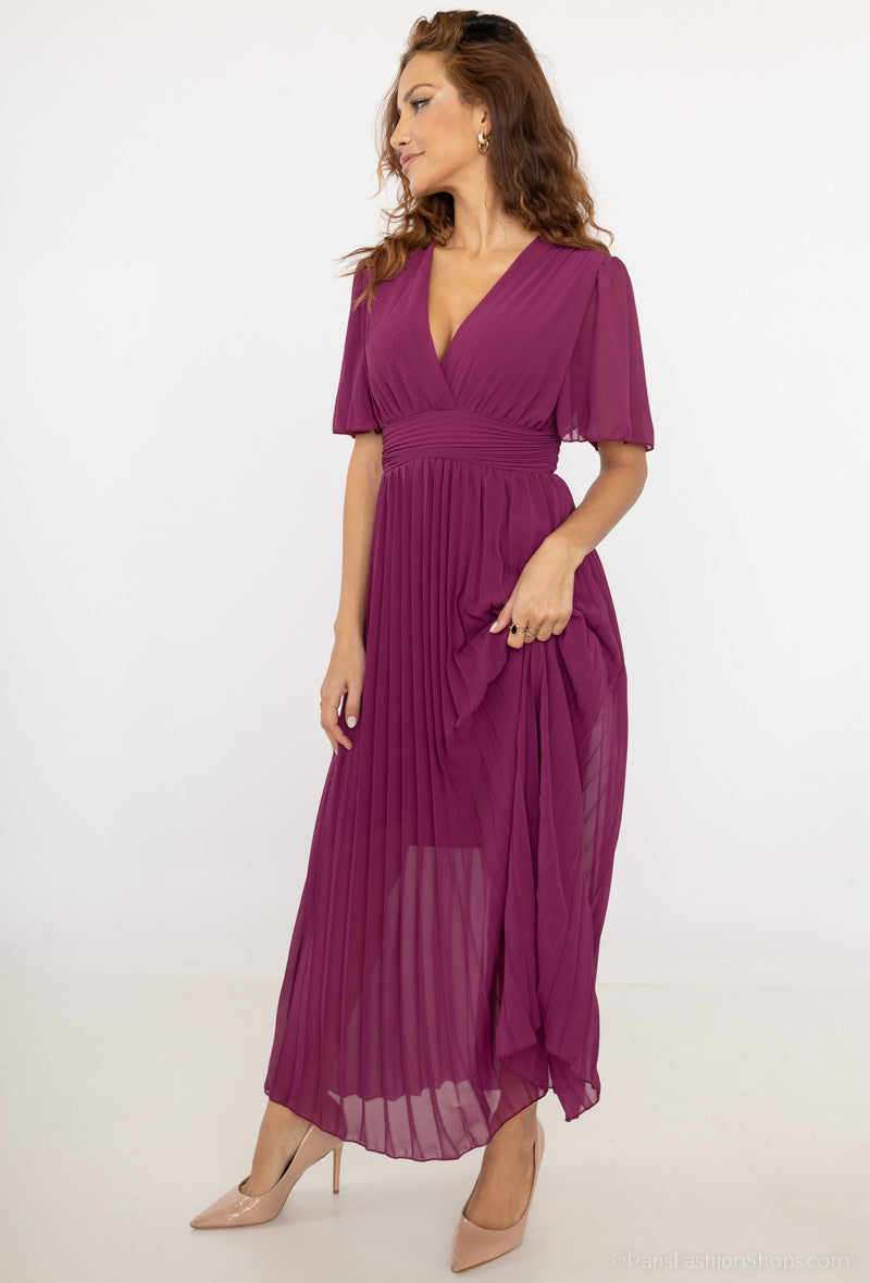 Aloé - Robe longue plissée