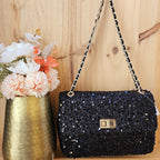 Yuna Noir- Sac bandoulière sequins