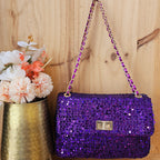 Yuna Violet - Sac bandoulière sequins