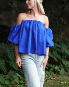 Alba Bleu - Top col bardot
