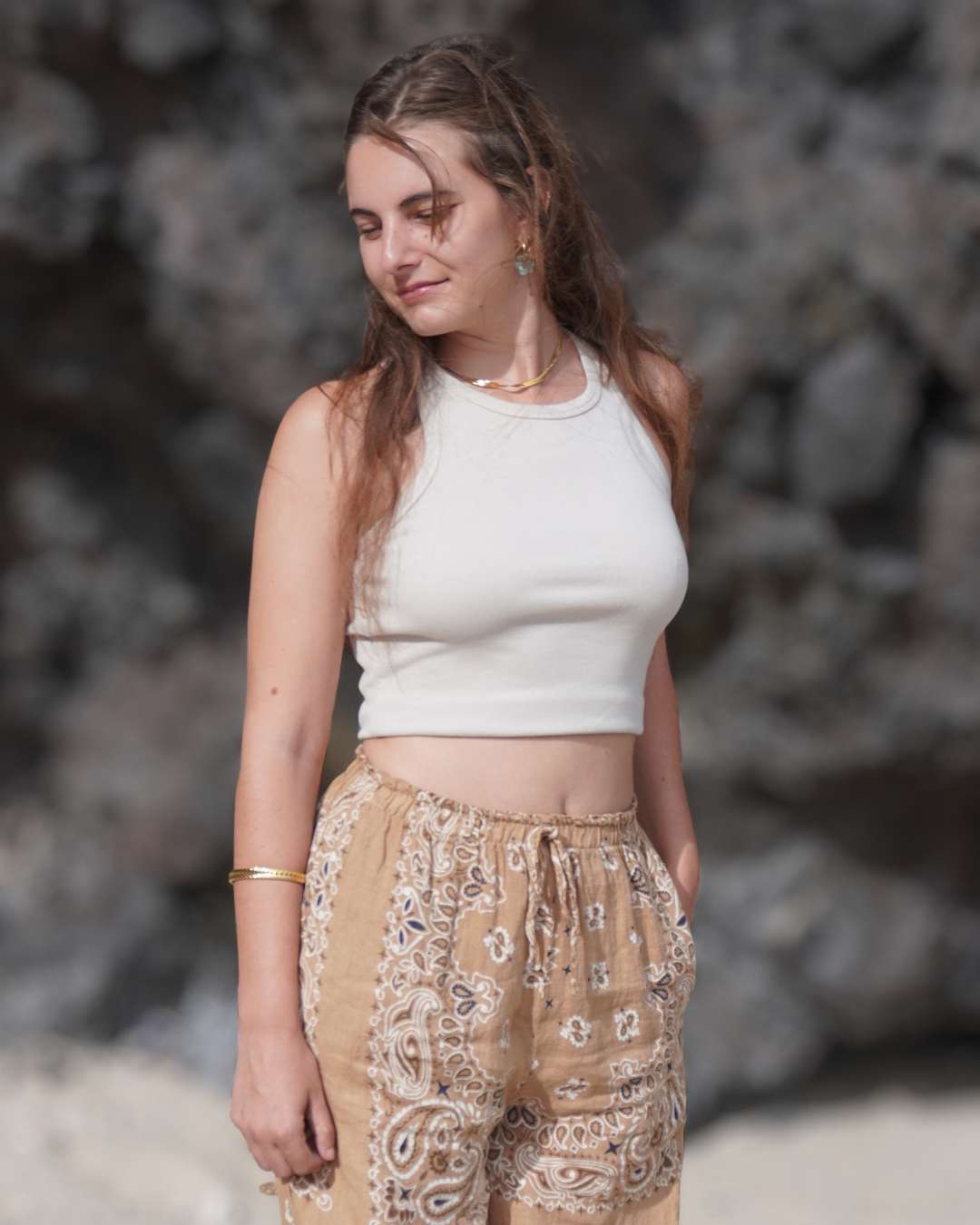 Mahé Caramel - Top en coton